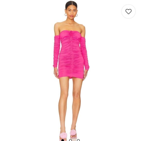 NWT More To Come Shanice Ruched Mini Dress in Pink Revolve Large - Picture 10 of 12